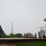View of Juche Tower from the school