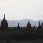 Silhouettes of temples.