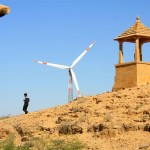 Bada Bagh Jaisalmer Wind Generator and Man