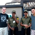 With our hotel guards