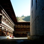 Paro Dzong Monks in Sun Bhutan