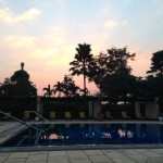 Sunset by the pool