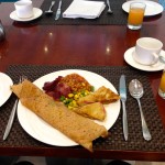 Trying an Indian breakfast