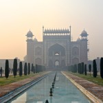 Taj Mahal Gate with Pond
