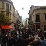 Buenos Aires San Telmo Crowds on Street