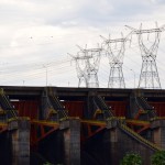 Itaipu Dam Power Lines over Dam