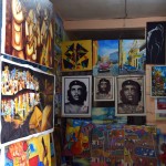 There are many shops selling local artwork