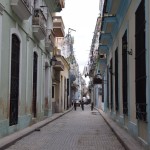 Havana Old Town Street with Cannons