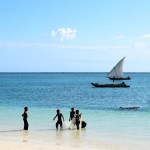 Zanzibar Nungwi Beach children fishing
