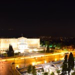 NJV Athens Plaza Hotel Room View at Night