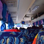 The inside of the bus