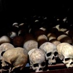 Rwanda Nyamata Church Graves Skulls on Shelf