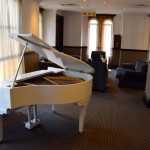 Even the event area sports a piano