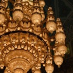Close up of the chandelier