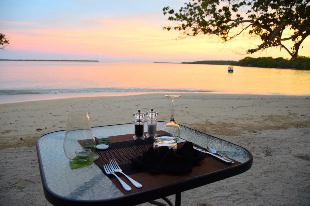 Vanuatu Sunrise Beach Cabanas Dinner View